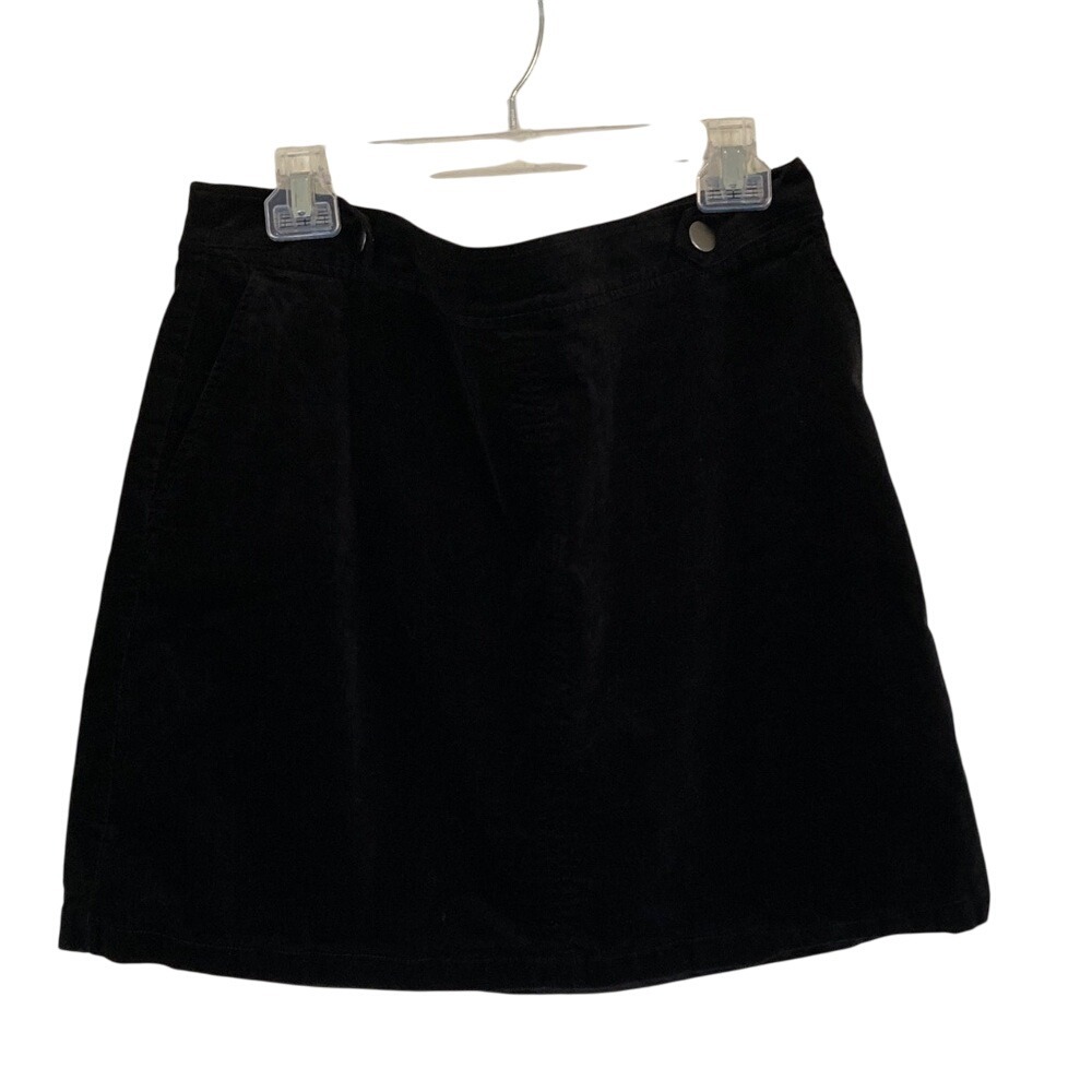 Loft Outlet Womens Classic Black Velvet Skirt Size 16 Short Pockets Work Dressy‎